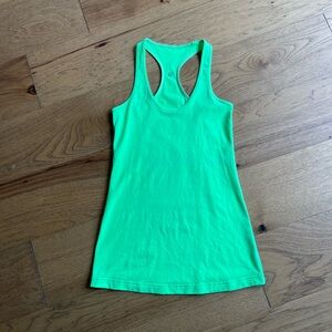 Lululemon Cool Racerback Tank Neon Light Green Size 6 EUC